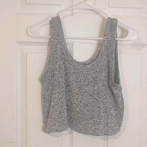 Grey knitted crop top